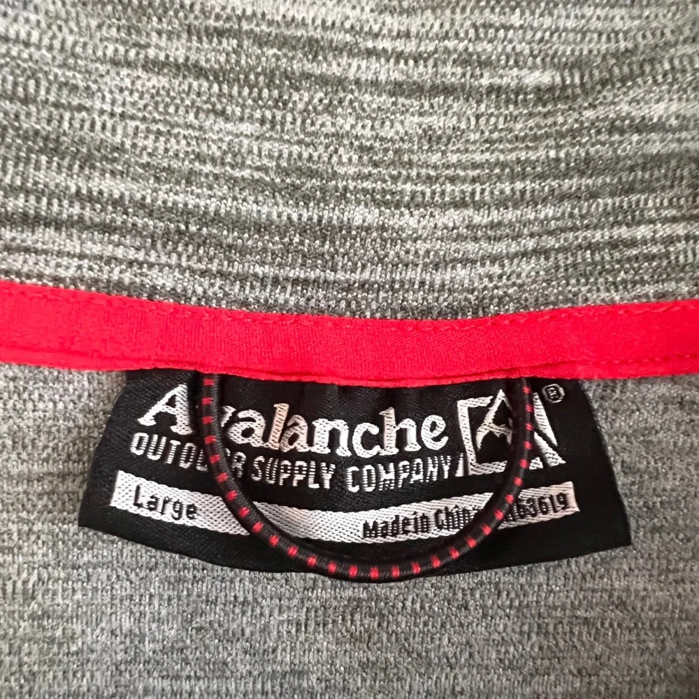 Avalanche Outdoor Supply Co Mens Large Gray Space Dye Quarter Zip Pullover